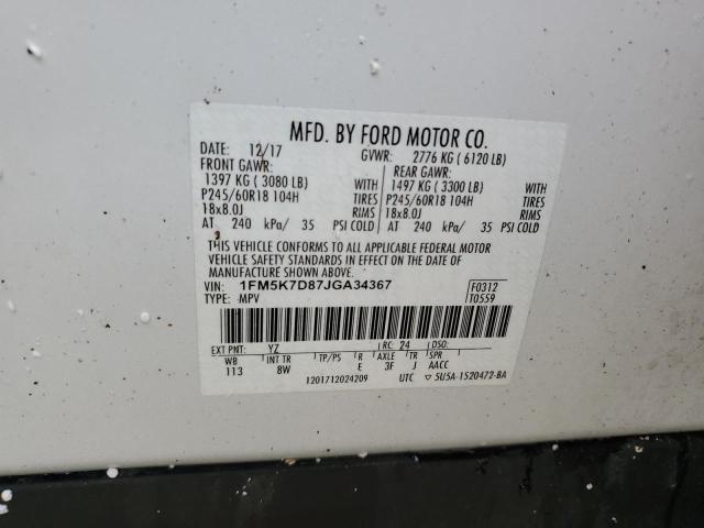 Photo 10 from auction – 2018 FORD EXPLORER X with VIN 1FM5K7D87JGA34367