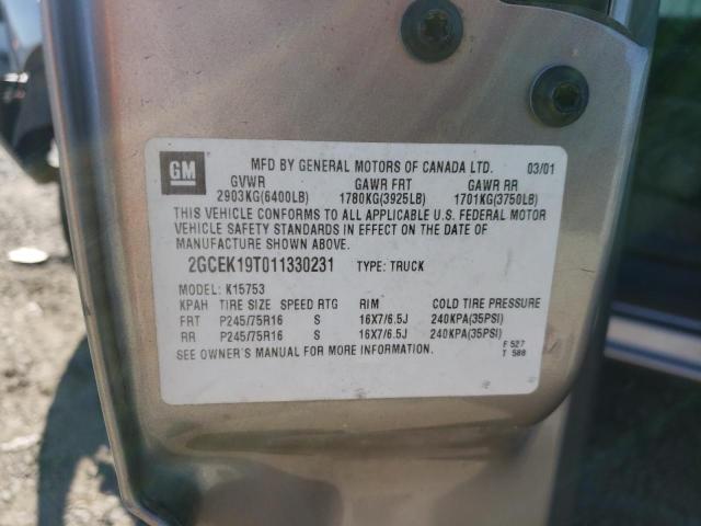 Photo 10 from auction – 2001 CHEVROLET SILVERADO with VIN 2GCEK19T011330231