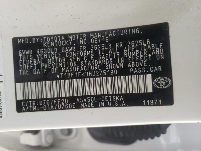 Photo 10 from auction – 2017 TOYOTA CAMRY LE with VIN 4T1BF1FK3HU275190