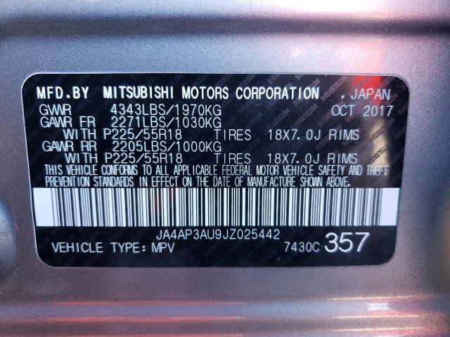 Photo 10 from auction – 2018 MITSUBISHI OUTLANDER with VIN JA4AP3AU9JZ025442
