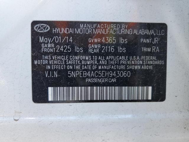 Photo 10 from auction – 2014 HYUNDAI SONATA GLS with VIN 5NPEB4AC5EH943060