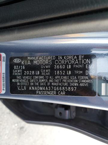 Photo 10 from auction – 2016 KIA RIO LX with VIN KNADM4A37G6685897
