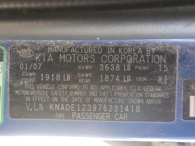Photo 10 from auction – 2007 KIA RIO BASE with VIN KNADE123976231418