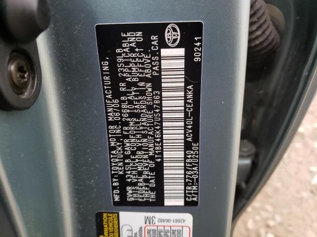 Photo 10 from auction – 2007 TOYOTA CAMRY CE with VIN 4T1BE46K47U547863