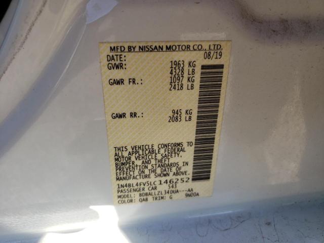 Photo 10 from auction – 2020 NISSAN ALTIMA PLA with VIN 1N4BL4FV5LC146252
