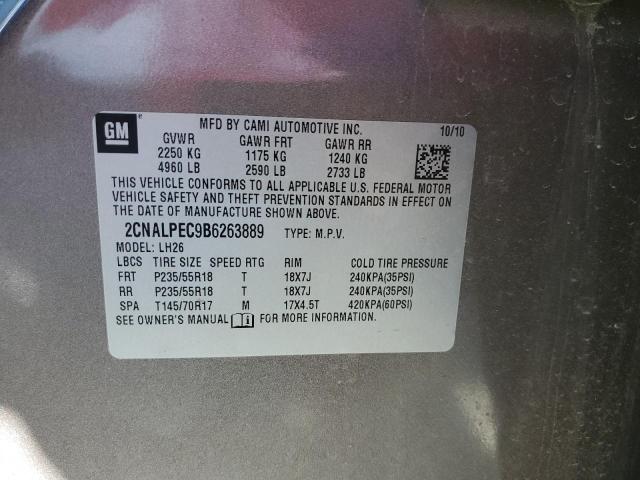 Photo 10 from auction – 2011 CHEVROLET EQUINOX LT with VIN 2CNALPEC9B6263889