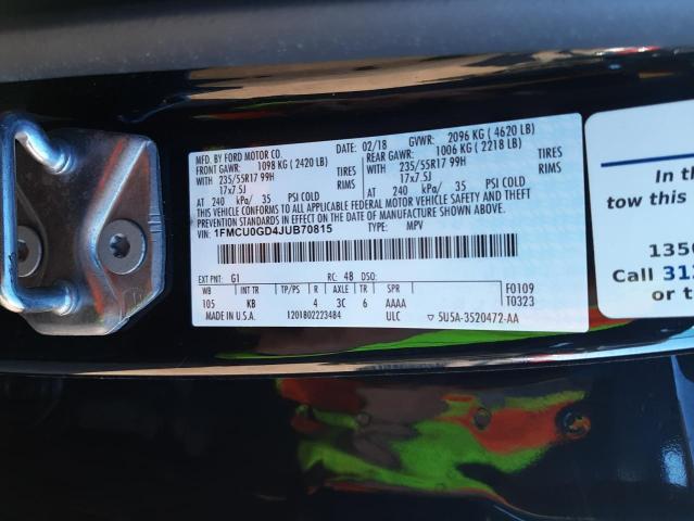 Photo 14 from auction – 2018 FORD ESCAPE SE with VIN 1FMCU0GD4JUB70815