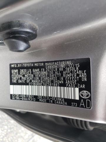 Photo 10 from auction – 2016 TOYOTA COROLLA L with VIN 2T1BURHE1GC581882