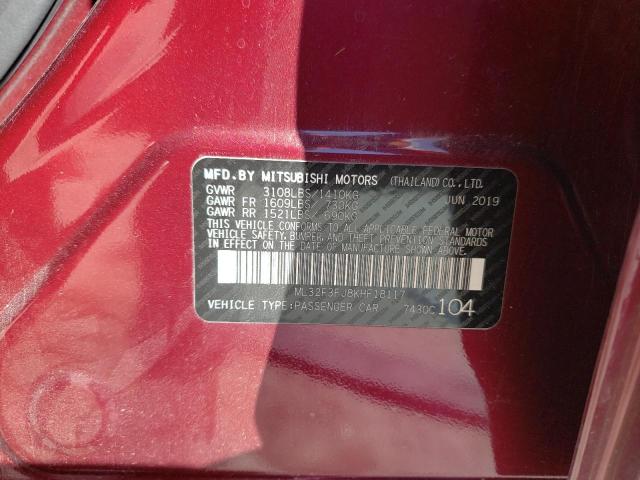 Photo 10 from auction – 2019 MITSUBISHI MIRAGE G4 with VIN ML32F3FJ8KHF18117