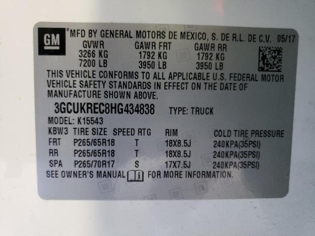 Photo 10 from auction – 2017 CHEVROLET SILVERADO with VIN 3GCUKREC8HG434838