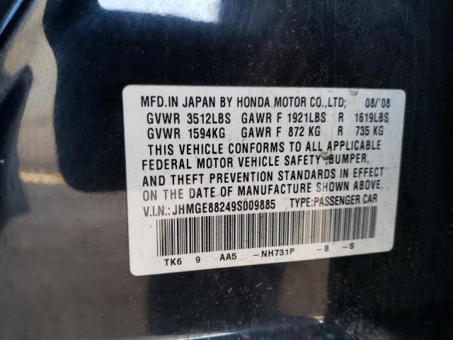 Photo 10 from auction – 2009 HONDA FIT with VIN JHMGE88249S009885