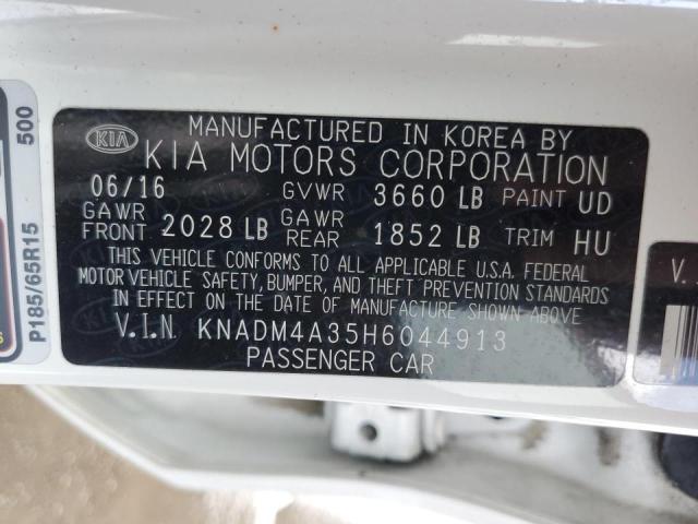 Photo 10 from auction – 2017 KIA RIO LX with VIN KNADM4A35H6044913
