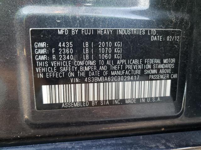 Photo 10 from auction – 2012 SUBARU LEGACY 2.5 with VIN 4S3BMBA62C3029417