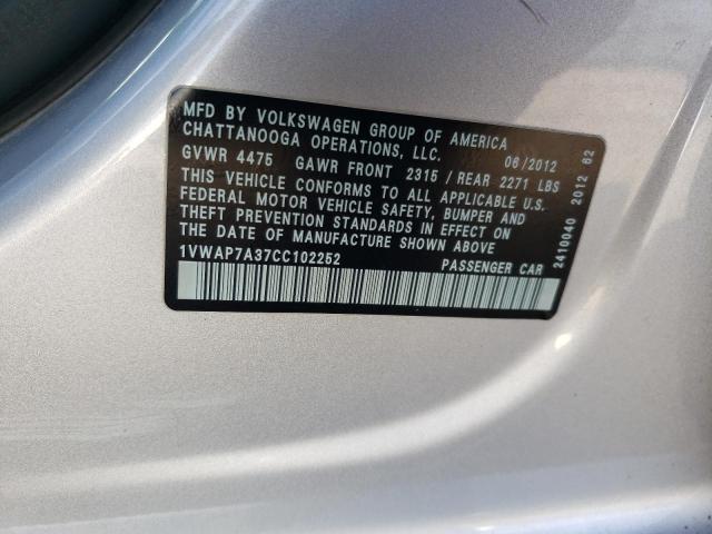 Photo 10 from auction – 2012 VOLKSWAGEN PASSAT S with VIN 1VWAP7A37CC102252
