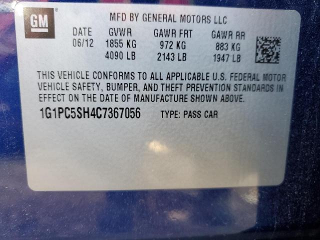 Photo 10 from auction – 2012 CHEVROLET CRUZE LS with VIN 1G1PC5SH4C7367056