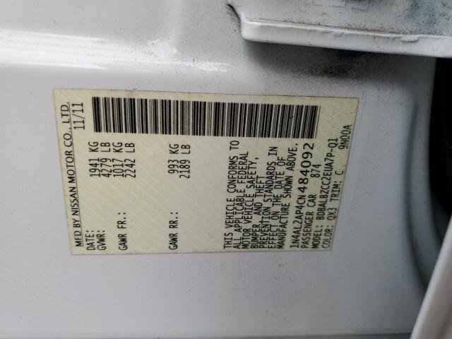 Photo 10 from auction – 2012 NISSAN ALTIMA BAS with VIN 1N4AL2AP4CN484092