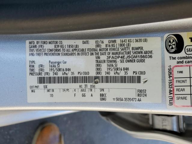 Photo 10 from auction – 2016 FORD FIESTA SE with VIN 3FADP4EJ5GM156036