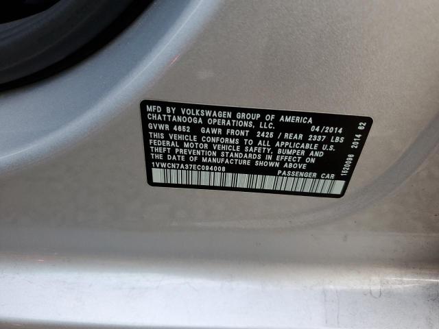 Photo 10 from auction – 2014 VOLKSWAGEN PASSAT SEL with VIN 1VWCN7A37EC094008