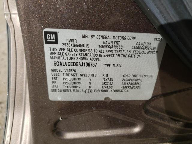 Photo 10 from auction – 2010 BUICK ENCLAVE with VIN 5GALVCED6AJ100757
