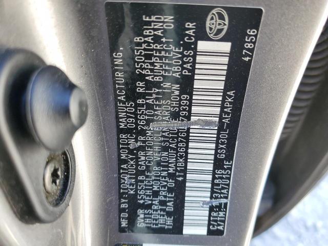 Photo 10 from auction – 2006 TOYOTA AVALON with VIN 4T1BK36B76U079399