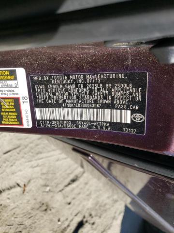 Photo 10 from auction – 2013 TOYOTA AVALON BAS with VIN 4T1BK1EB3DU063087