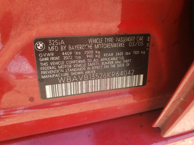 Photo 10 from auction – 2006 BMW 325 I with VIN WBAVB13526KR64042