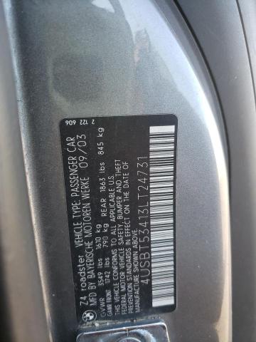 Photo 10 from auction – 2003 BMW Z4 3.0 with VIN 4USBT53413LT24731