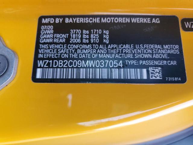 Photo 10 from auction – 2021 TOYOTA SUPRA with VIN WZ1DB2C09MW037054
