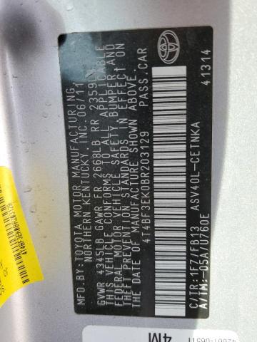 Photo 10 from auction – 2011 TOYOTA CAMRY BASE with VIN 4T4BF3EK0BR203129