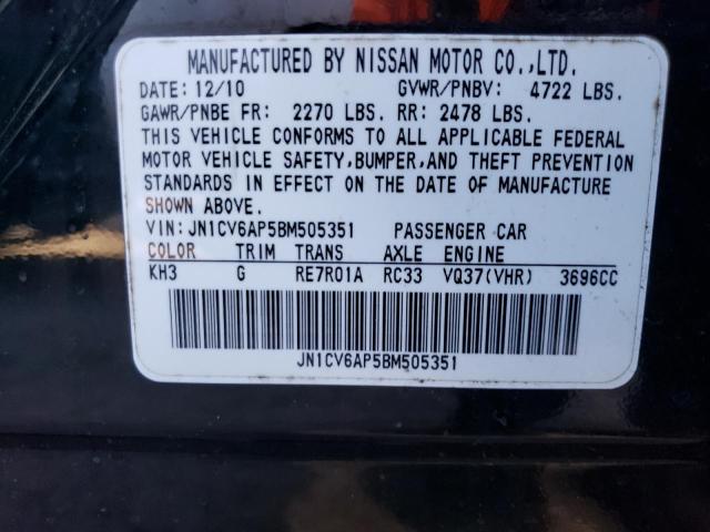 Photo 10 from auction – 2011 INFINITI G37 BASE with VIN JN1CV6AP5BM505351
