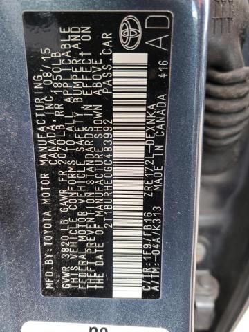 Photo 10 from auction – 2016 TOYOTA COROLLA L with VIN 2T1BURHE0GC483992