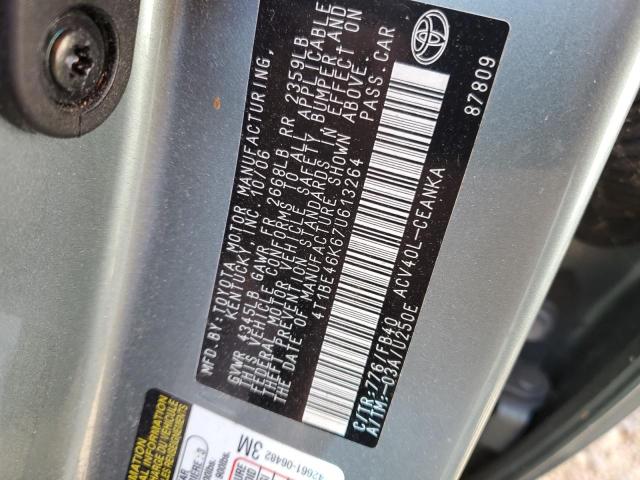 Photo 10 from auction – 2007 TOYOTA CAMRY CE with VIN 4T1BE46K67U613264