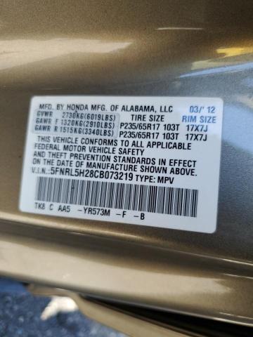 Photo 10 from auction – 2012 HONDA ODYSSEY LX with VIN 5FNRL5H28CB073219