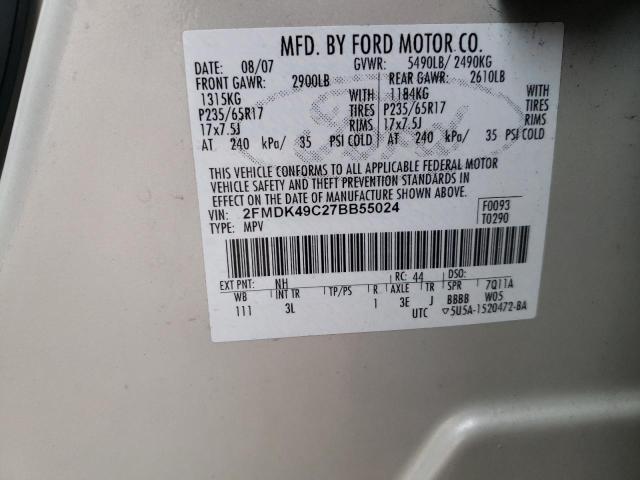 Photo 10 from auction – 2007 FORD EDGE SEL P with VIN 2FMDK49C27BB55024