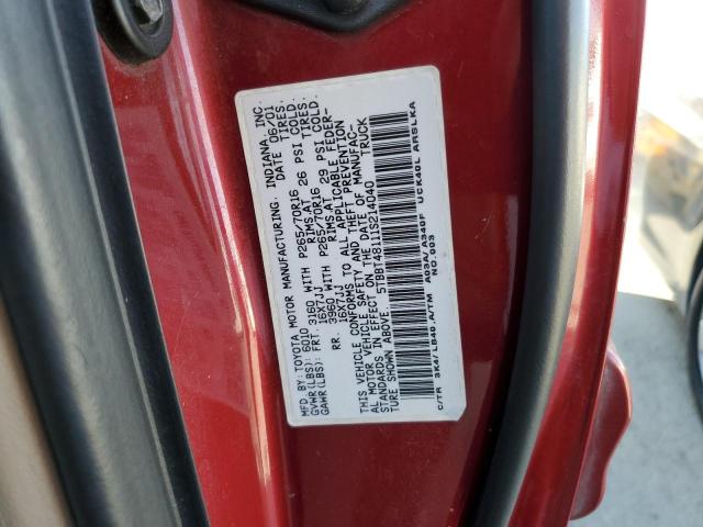 Photo 10 from auction – 2001 TOYOTA TUNDRA ACC with VIN 5TBBT48111S214040
