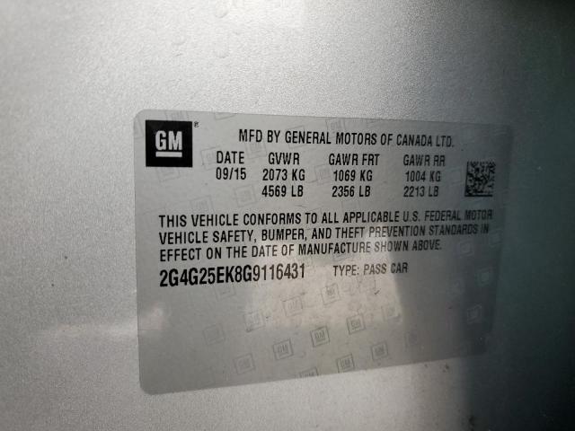 Photo 10 from auction – 2016 BUICK REGAL 1SV with VIN 2G4G25EK8G9116431