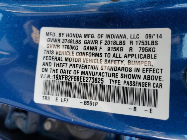 Photo 10 from auction – 2014 HONDA CIVIC LX with VIN 19XFB2F58EE273625