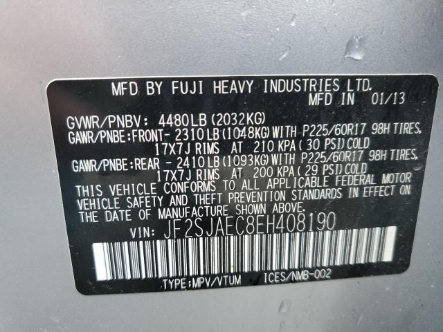 Photo 10 from auction – 2014 SUBARU FORESTER 2 with VIN JF2SJAEC8EH408190