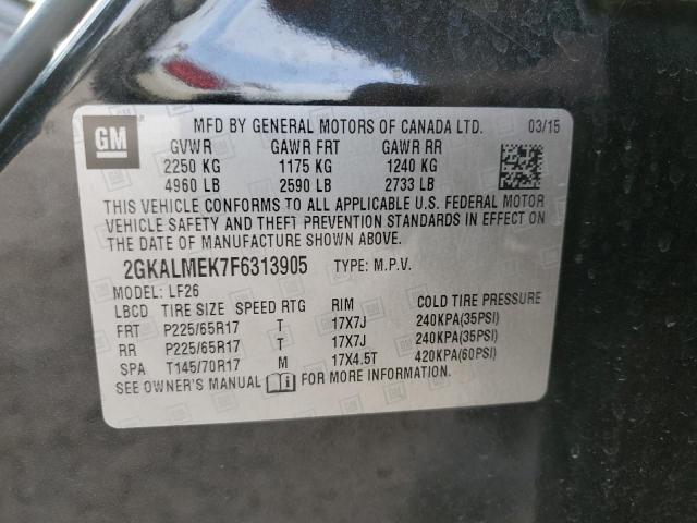Photo 10 from auction – 2015 GMC TERRAIN SL with VIN 2GKALMEK7F6313905