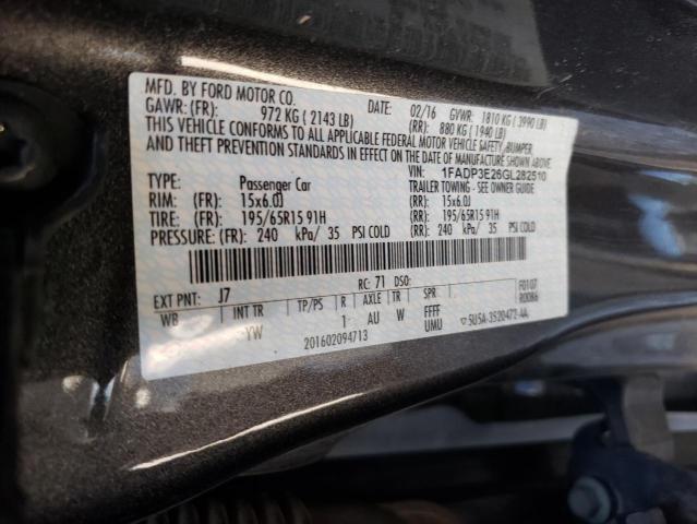 Photo 10 from auction – 2016 FORD FOCUS S with VIN 1FADP3E26GL282510