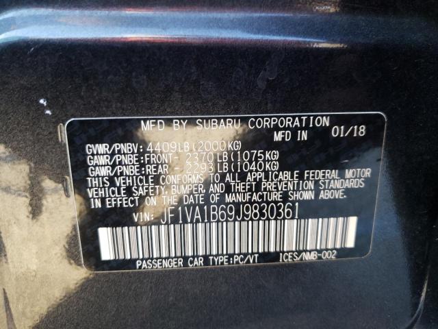 Photo 10 from auction – 2018 SUBARU WRX with VIN JF1VA1B69J9830361