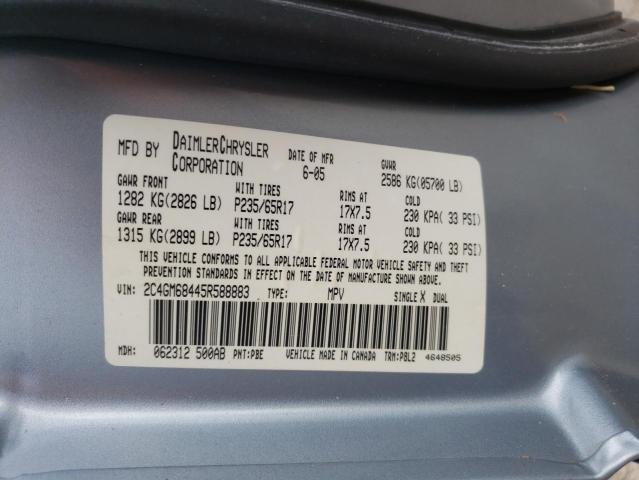 Photo 10 from auction – 2005 CHRYSLER PACIFICA T with VIN 2C4GM68445R588883