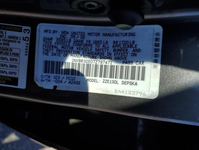 Photo 10 from auction – 2007 TOYOTA COROLLA CE with VIN 1NXBR32E07Z797471