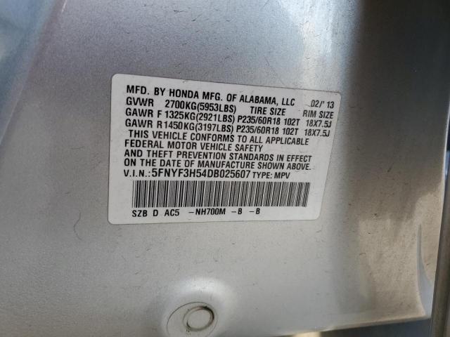 Foto 10 de la subasta – 2013 HONDA PILOT EXL con VIN 5FNYF3H54DB025607