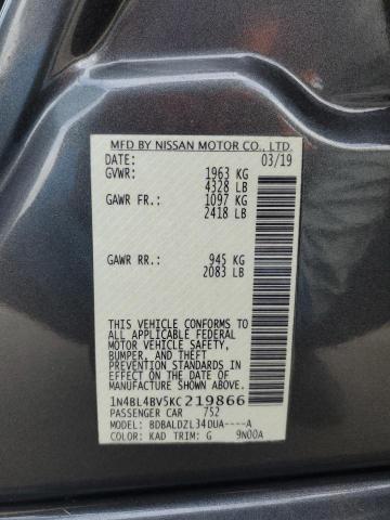 Photo 10 from auction – 2019 NISSAN ALTIMA S with VIN 1N4BL4BV5KC219866