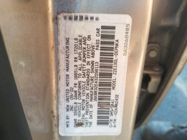 Photo 10 from auction – 2003 TOYOTA COROLLA with VIN 1NXBR32E43Z098113
