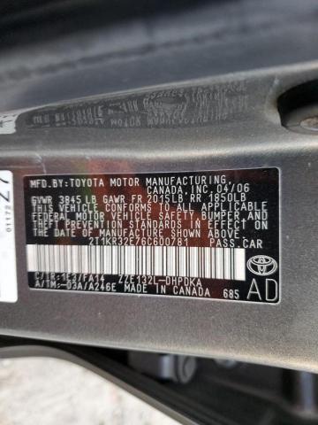 Photo 10 from auction – 2006 TOYOTA COROLLA MA with VIN 2T1KR32E76C600781