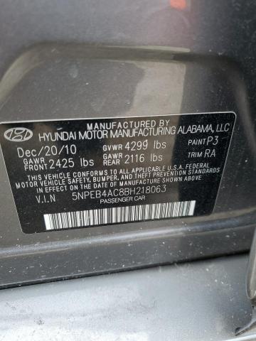 Photo 10 from auction – 2011 HYUNDAI SONATA GLS with VIN 5NPEB4AC8BH218063