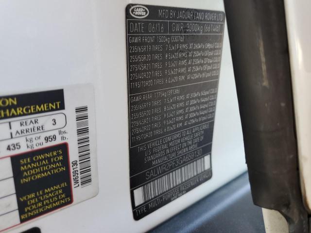 Photo 10 from auction – 2016 LAND ROVER RANGE ROVE with VIN SALWR2PF3GA659130
