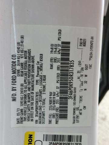 Photo 10 from auction – 2013 FORD FUSION TIT with VIN 3FA6P0K95DR317835